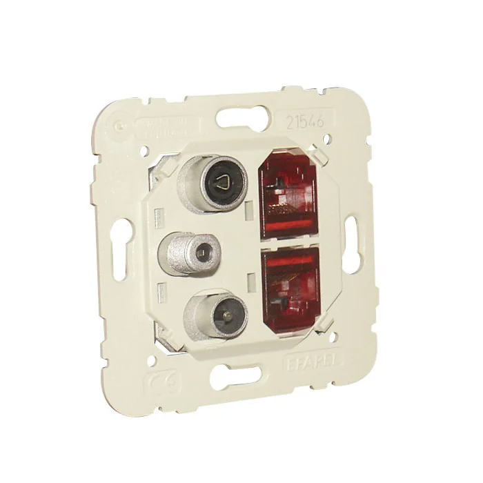 EFAPEL tomada mista R-TV-SAT-2XRJ45 CAT6 UTP estrela 21546