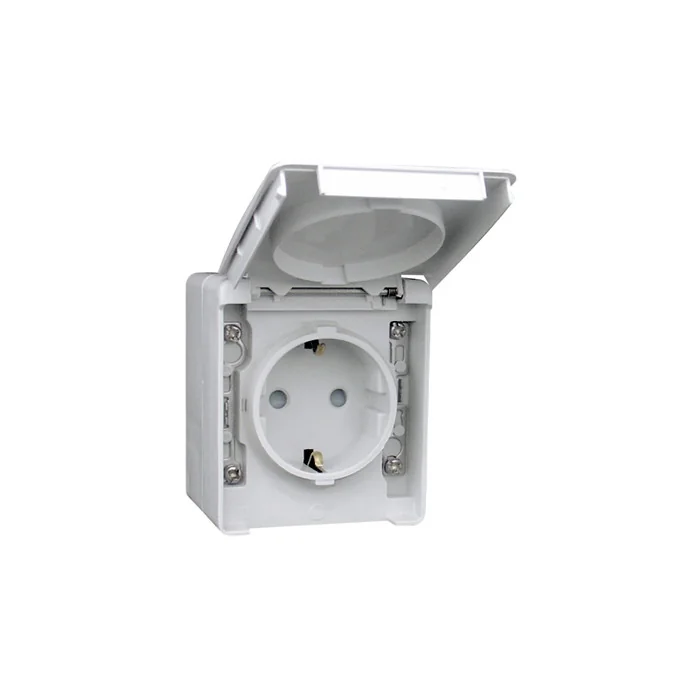 EFAPEL tomada exterior cinza 2P+T c/tampa 48132