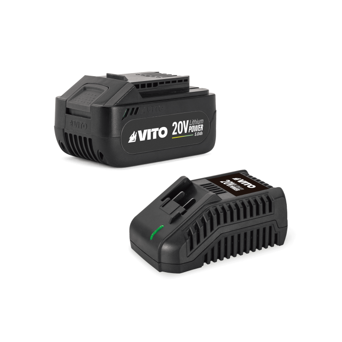 VITO 20V pack starter bateria 5ah+carregador rapido 