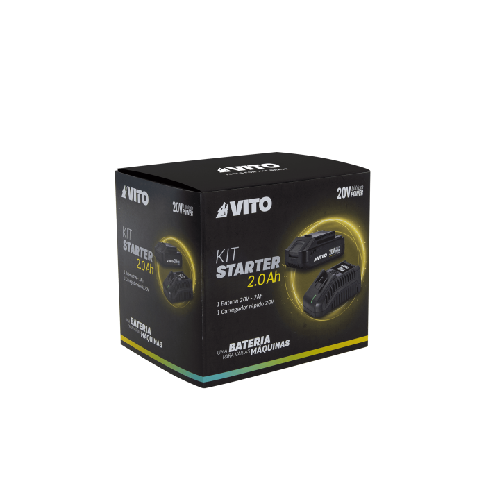 VITO 20V pack starter bateria 2ah+carregador rapido 